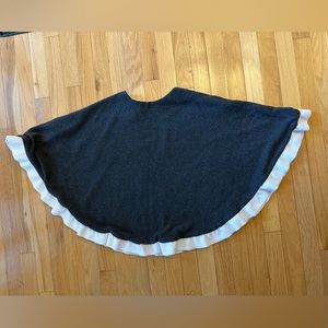 Bailey Boys boutique girls fleece poncho cape dark grey with ruffle size 8